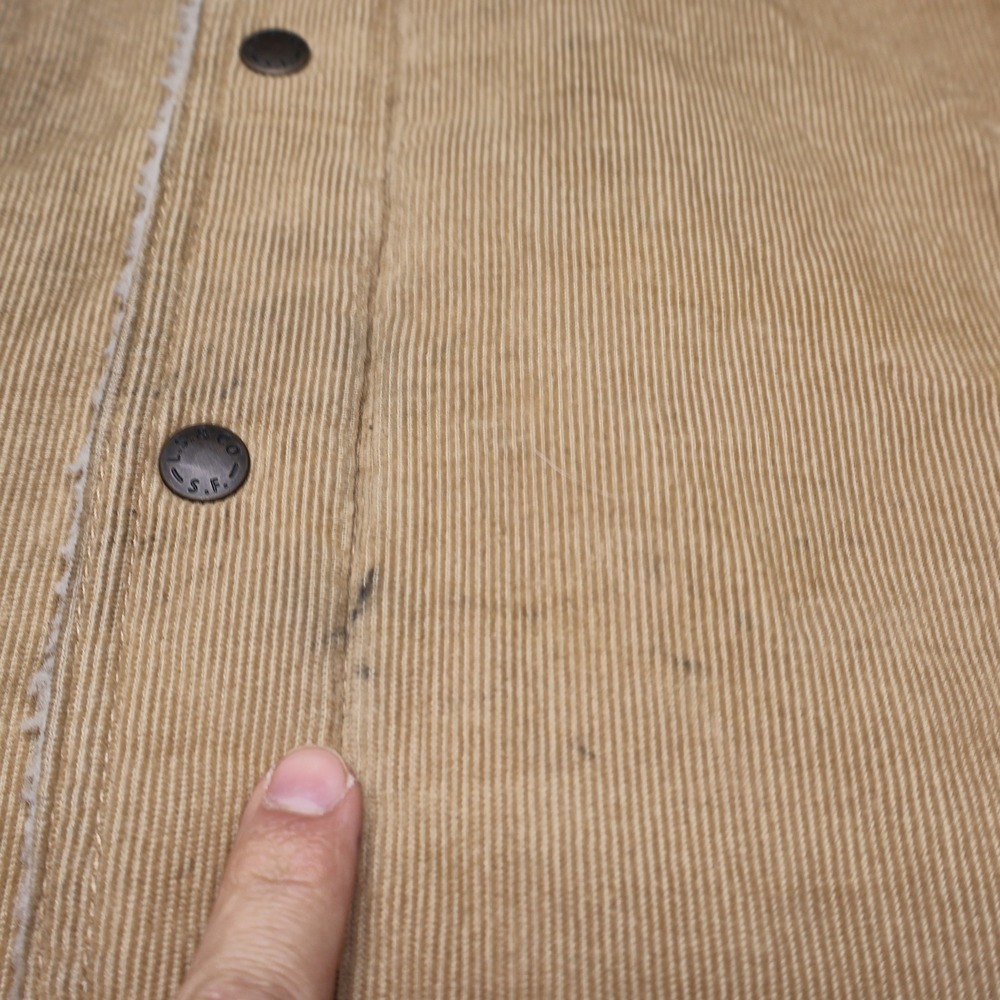 Levi's  Trucker Jacket Mens Medium Beige Corduroy Sherpa Lined Rugged‎ Full Zip - Picture 4 of 16